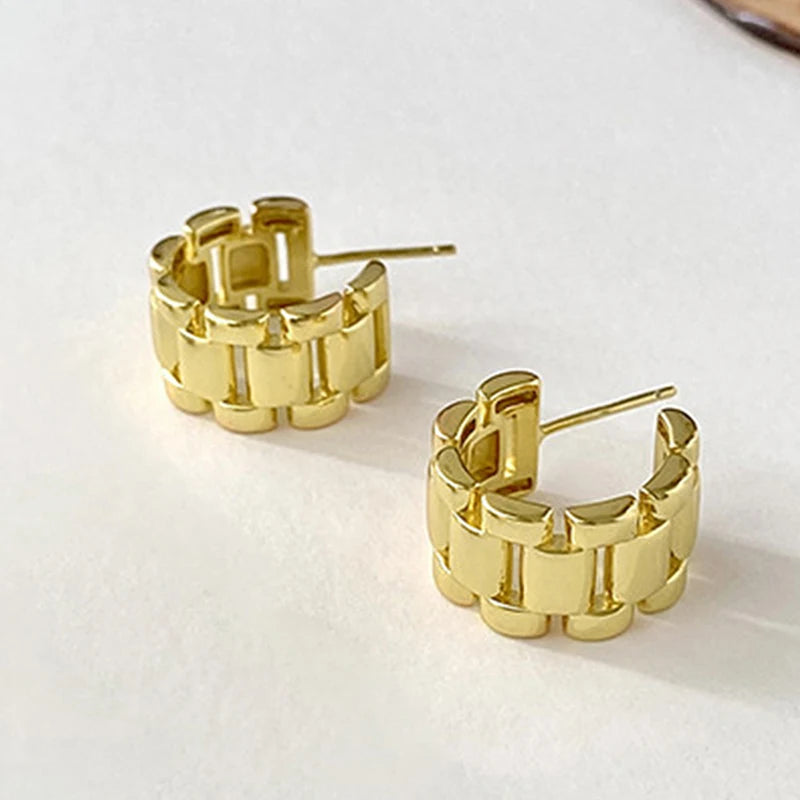 Dainty Watch Chain Earrings for Women Silver Color/Gold Color