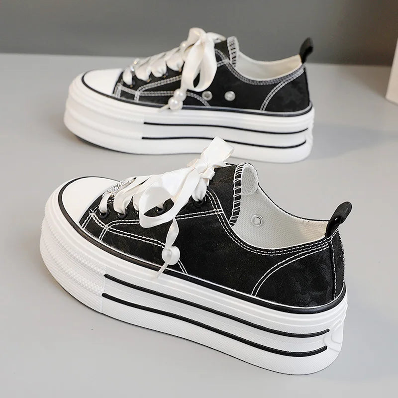Womens Platform Canvas Shoes