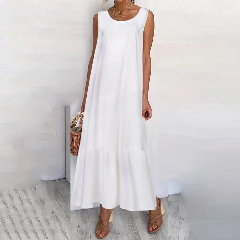 Women's Cotton Sleeveless Plus Size Dress