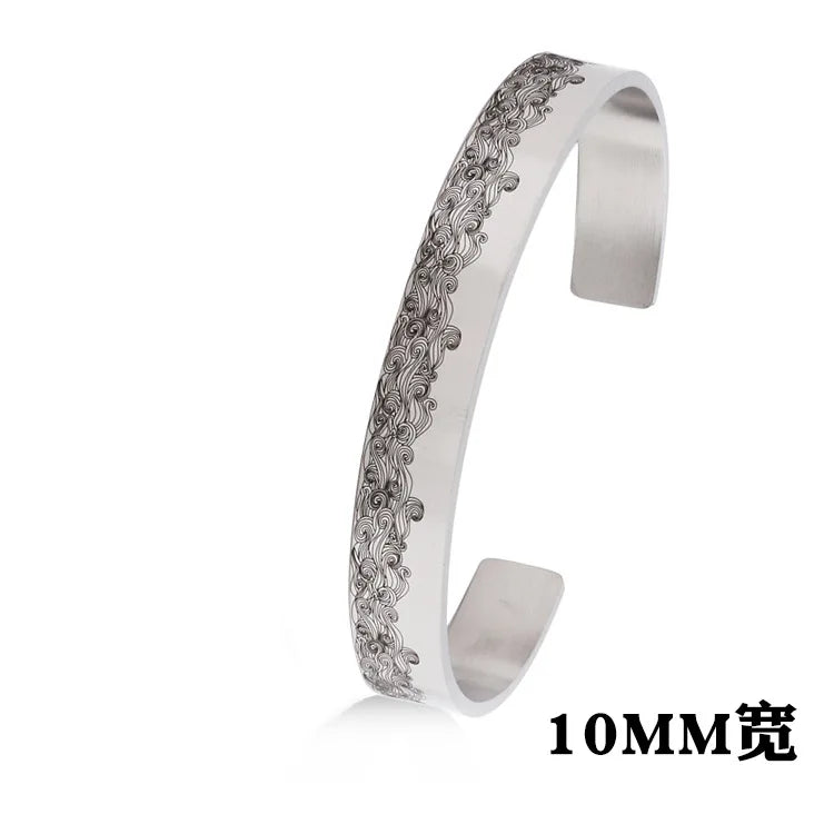 Adjustable Glossy Stainless Steel Bracelet