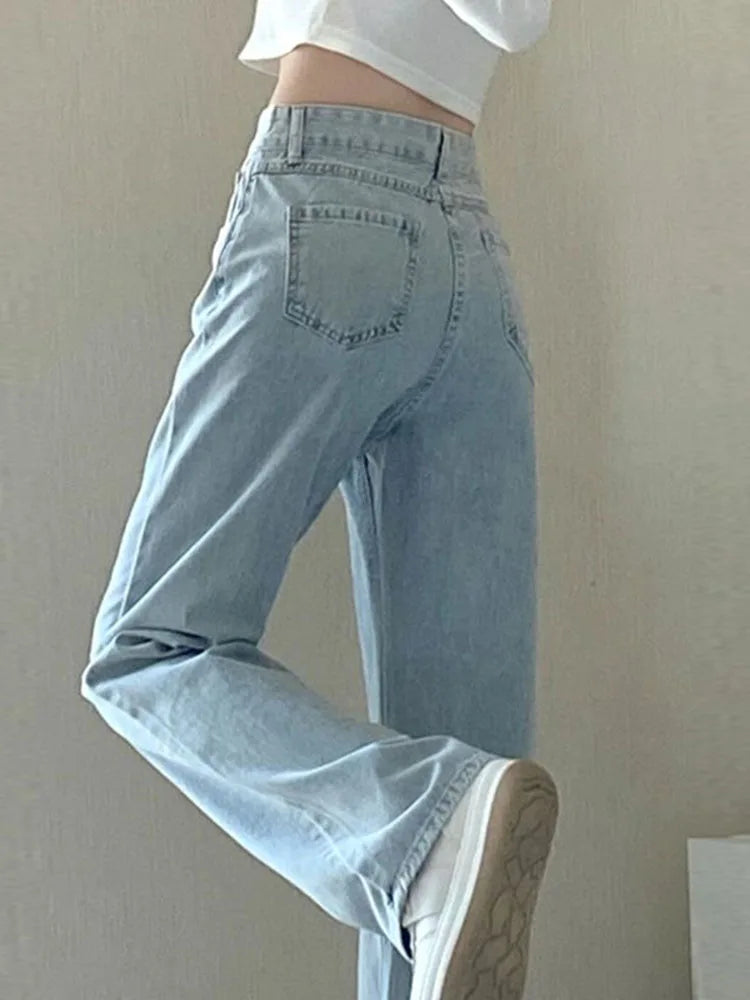 Women's High Waist Retro Wide Leg  Jeans