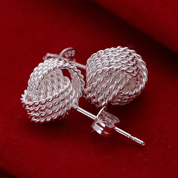Sterling Silver Earrings Simple Round Circle Hoop Earrings for Woman