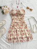 Women's Floral Print Strapless Dress