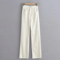 Women's High Waist  Relaxed Straight Leg Raw Hem