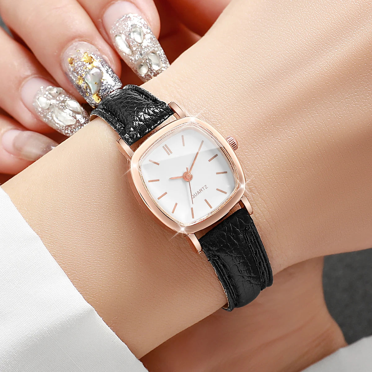 Women's Small Dial Quartz Watch Leather Band