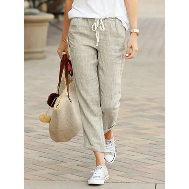 Women's Drawstring Elastic Waist Casual Pants