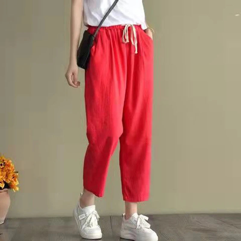Casual Cotton and Linen Pants for Womem