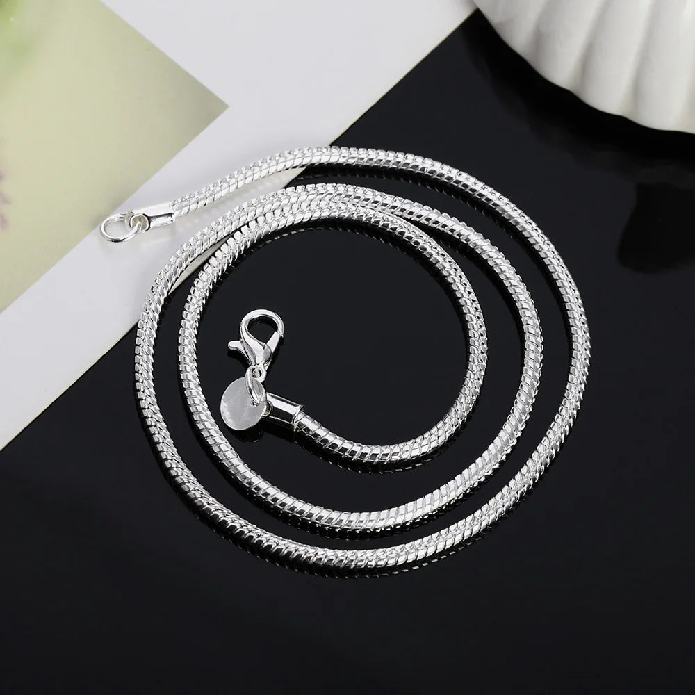 40-75cm Sterling Silver 1MM/2MM/3MM Chain Necklace