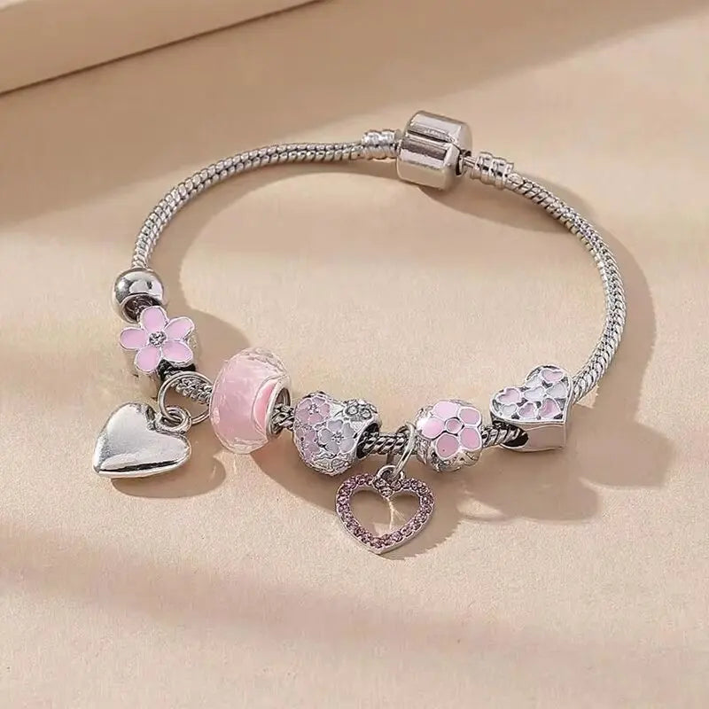 Women's Beaded Braclet Heart Shaped