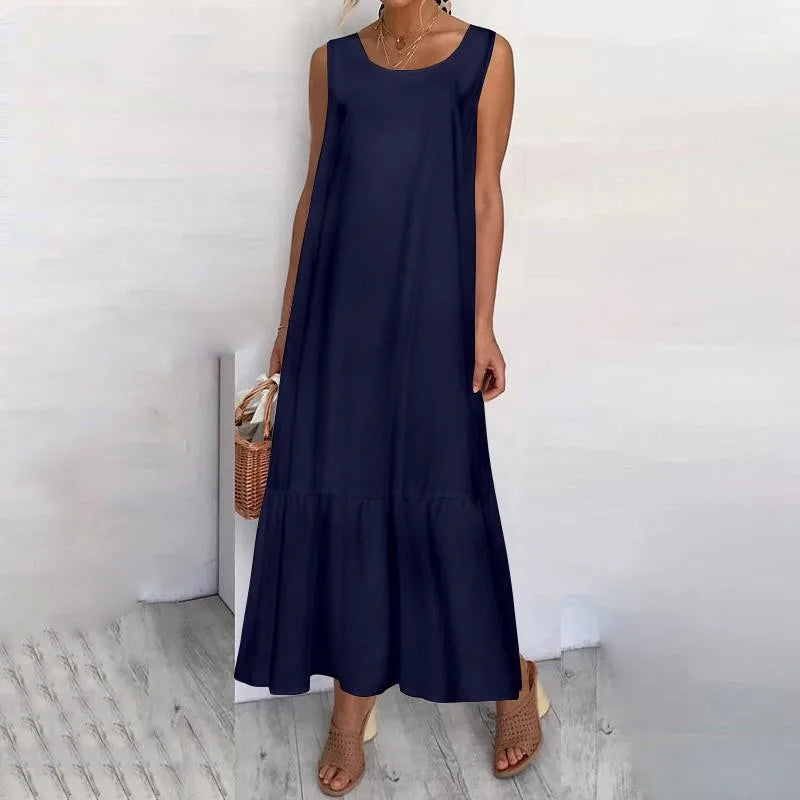 Women's Cotton Sleeveless Plus Size Dress