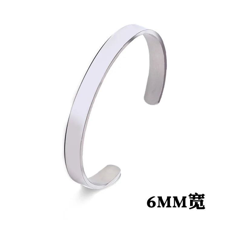 Adjustable Glossy Stainless Steel Bracelet