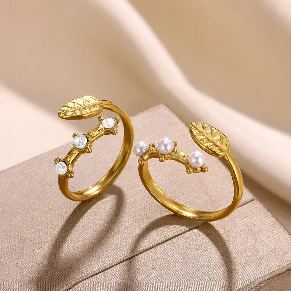 Stainless Steel Flower Open Rings For Women