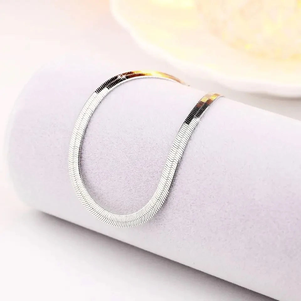 925 Sterling Silver 4MM Bracelet Women, Men