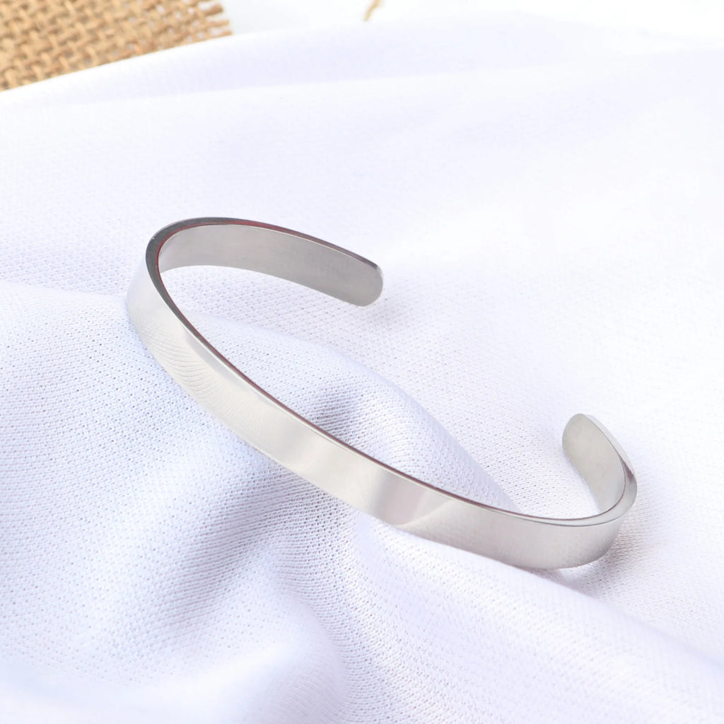Adjustable Glossy Stainless Steel Bracelet