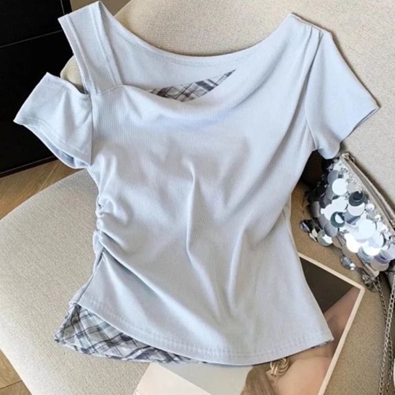 Girls Off Shoulder Two-Piece T-Shirt