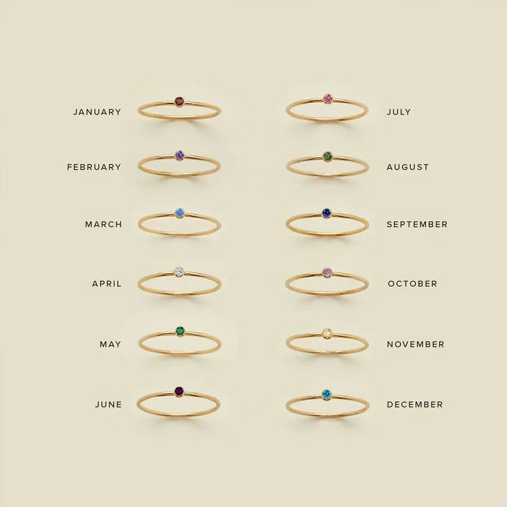 Stainless Steel Birthstone Rings for Women