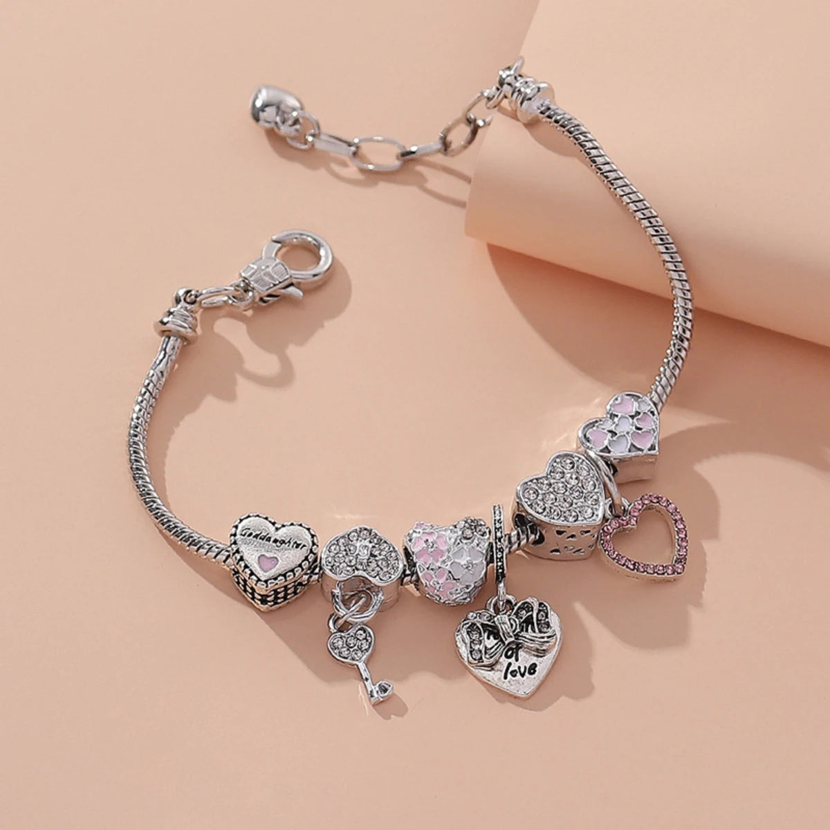 Women's Beaded Braclet Heart Shaped