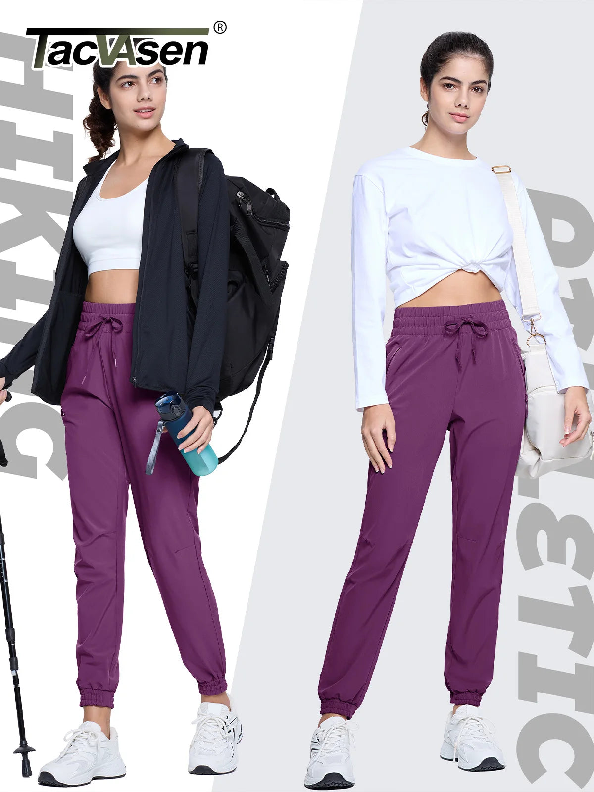Women's Quick Dry Hiking Pants, Drawstring Waist