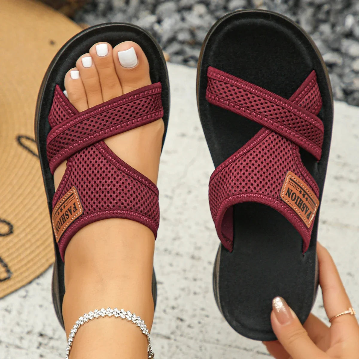 Women Flat Slippers Summer Outdoor Wear Sandals