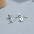 S925 Silver zircon earrings for women, fashionable heart shaped earrings