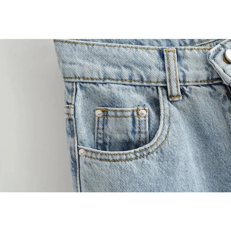 Women's High Waist  Relaxed Straight Leg Raw Hem