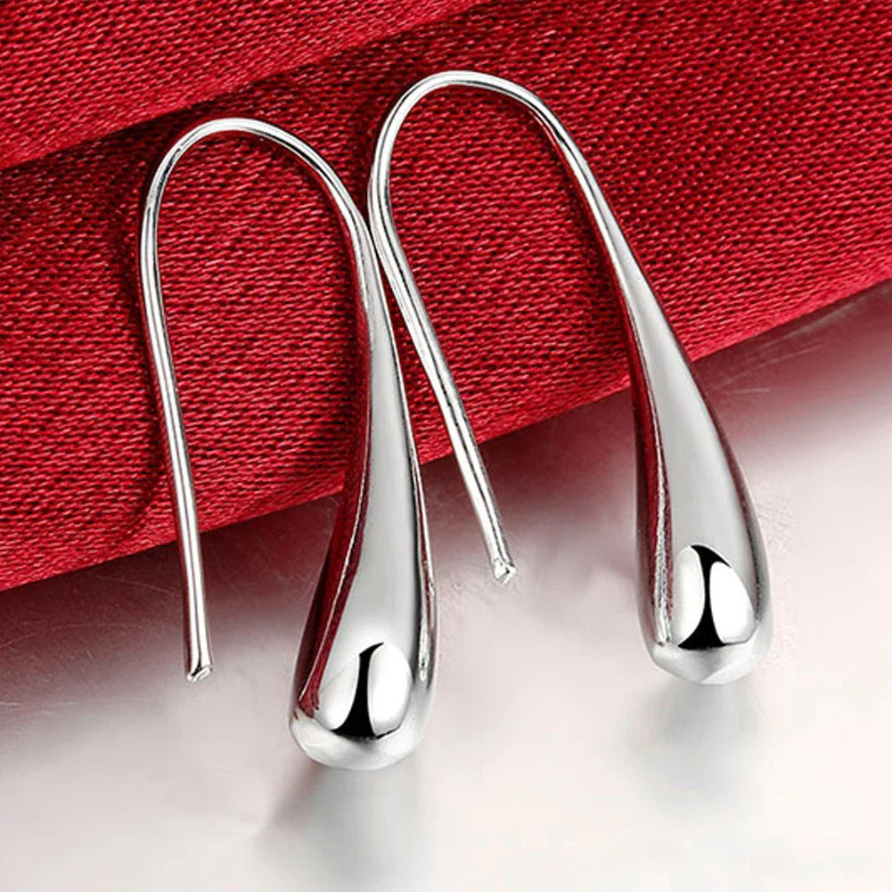 Sterling Silver Earrings Simple Round Circle Hoop Earrings for Woman
