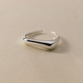 925 Sterling Silver Geometry Arc-Shaped Open Rings For Women