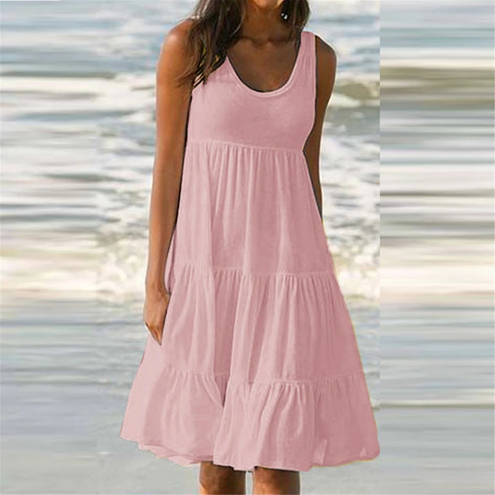 Women's Summer Pleated Midi Dress