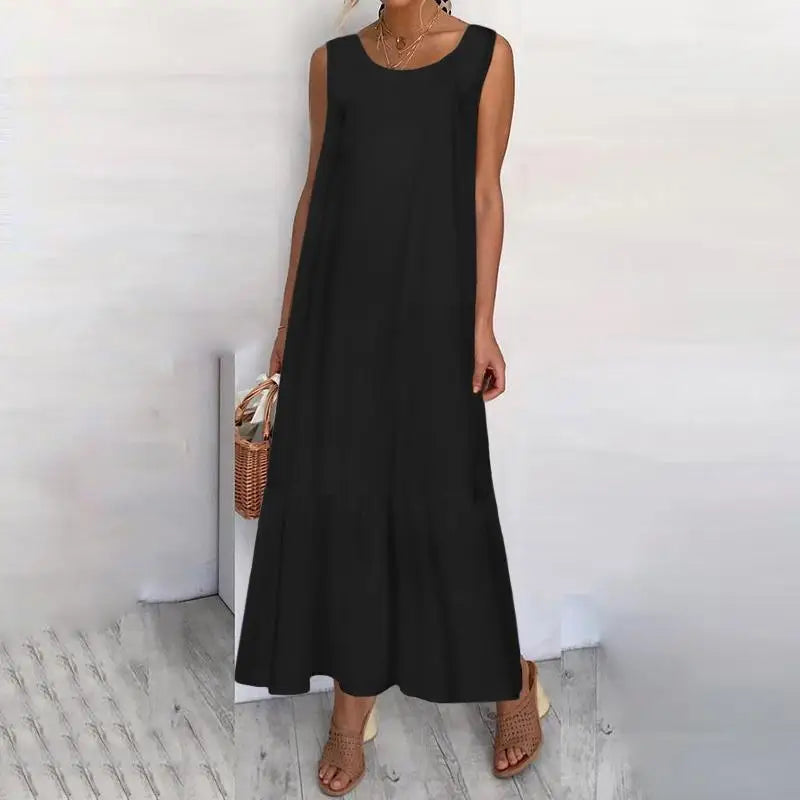 Women's Cotton Sleeveless Plus Size Dress
