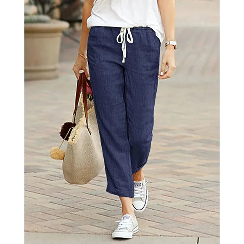 Women's Drawstring Elastic Waist Casual Pants