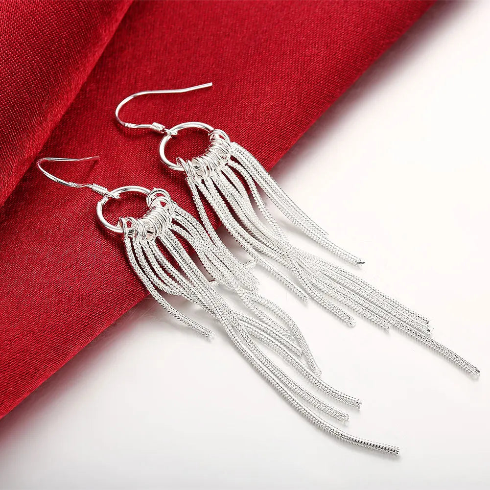 Sterling Silver Earrings Simple Round Circle Hoop Earrings for Woman