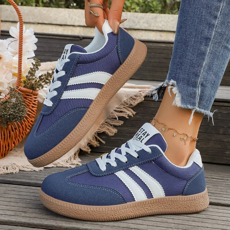 Women's Striped Breathable Sneakers