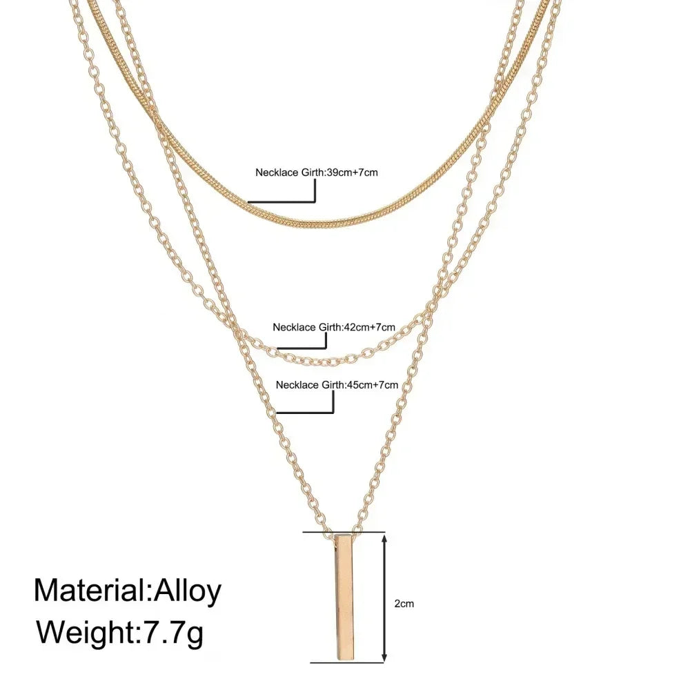 3pcs Gold Charm Necklace for Women Star Pearl Cross Pendant Necklaces
