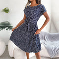 Women's Chic Floral Pleated A Line Dress