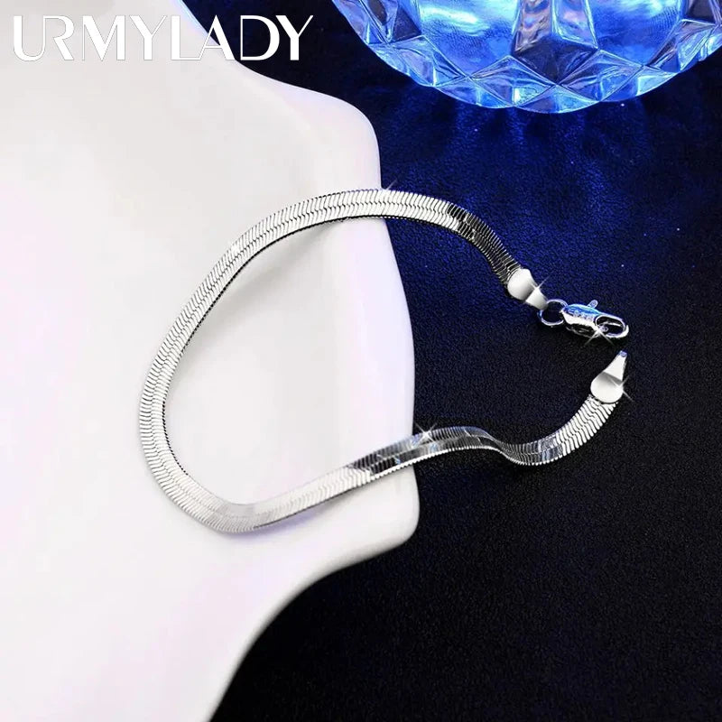 925 Sterling Silver 4MM Bracelet Women, Men