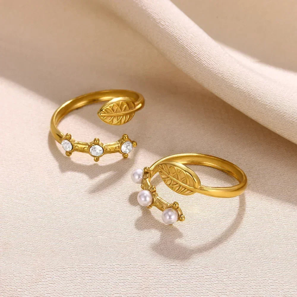 Stainless Steel Flower Open Rings For Women