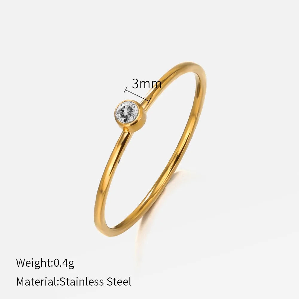 Stainless Steel Birthstone Rings for Women