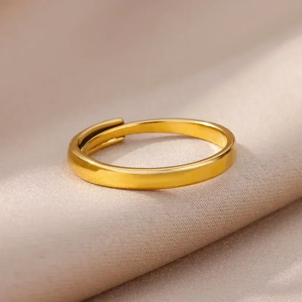 Stainless Steel Flower Open Rings For Women