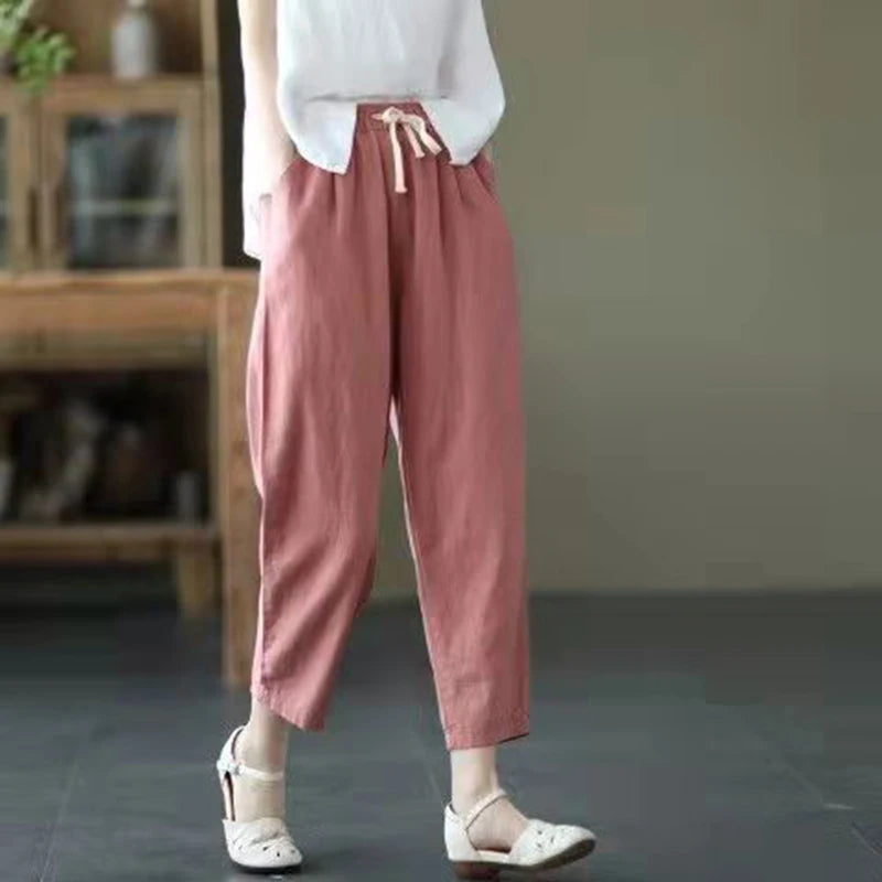 Casual Cotton and Linen Pants for Womem