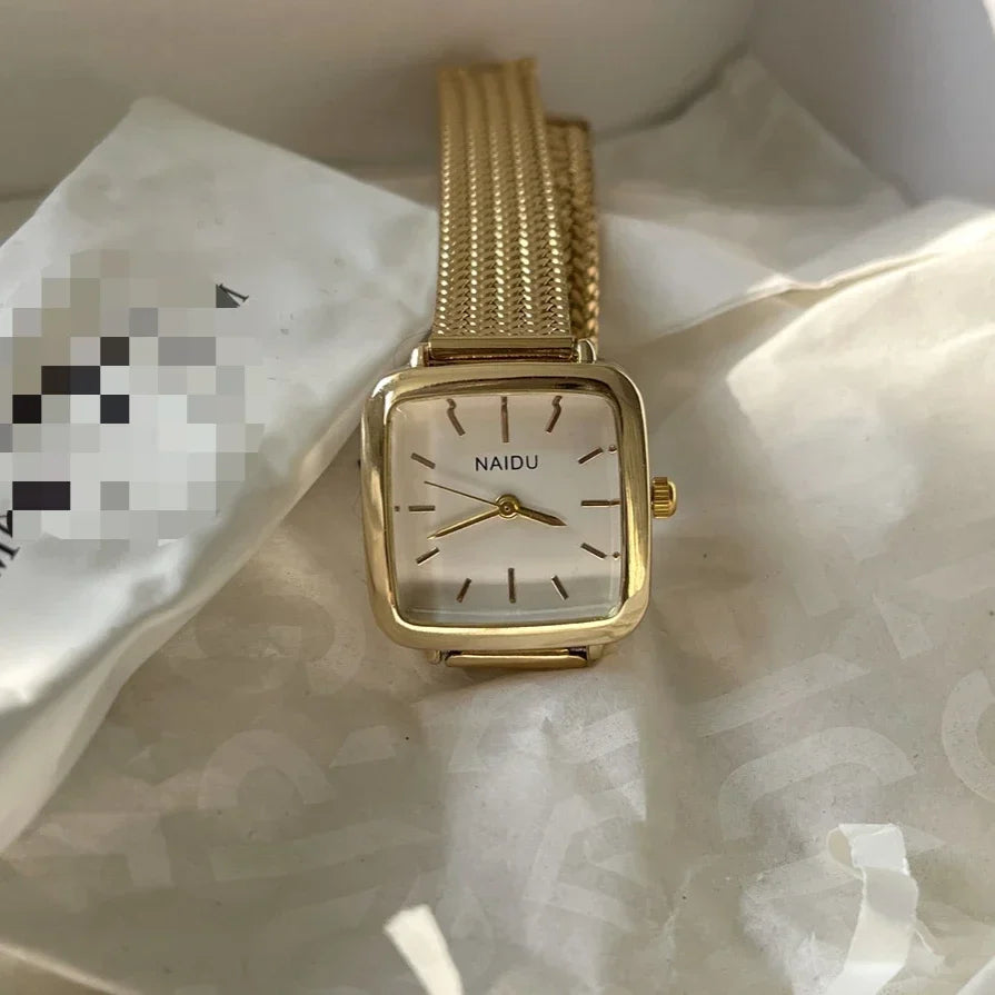 Ladies Watches Small Dial Adjustable Stainless Steel Strap Wristwatches
