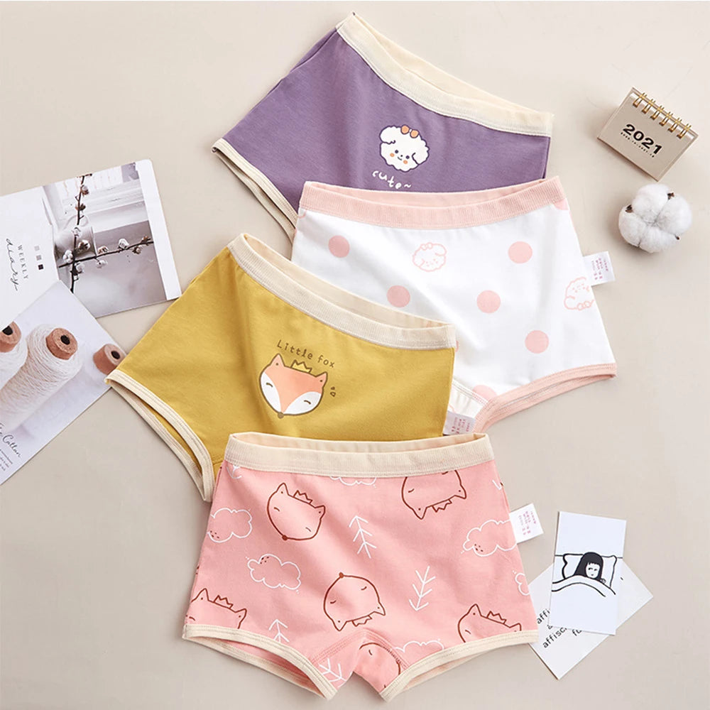 Girl's Cotton Underwear 4Pcs/lot