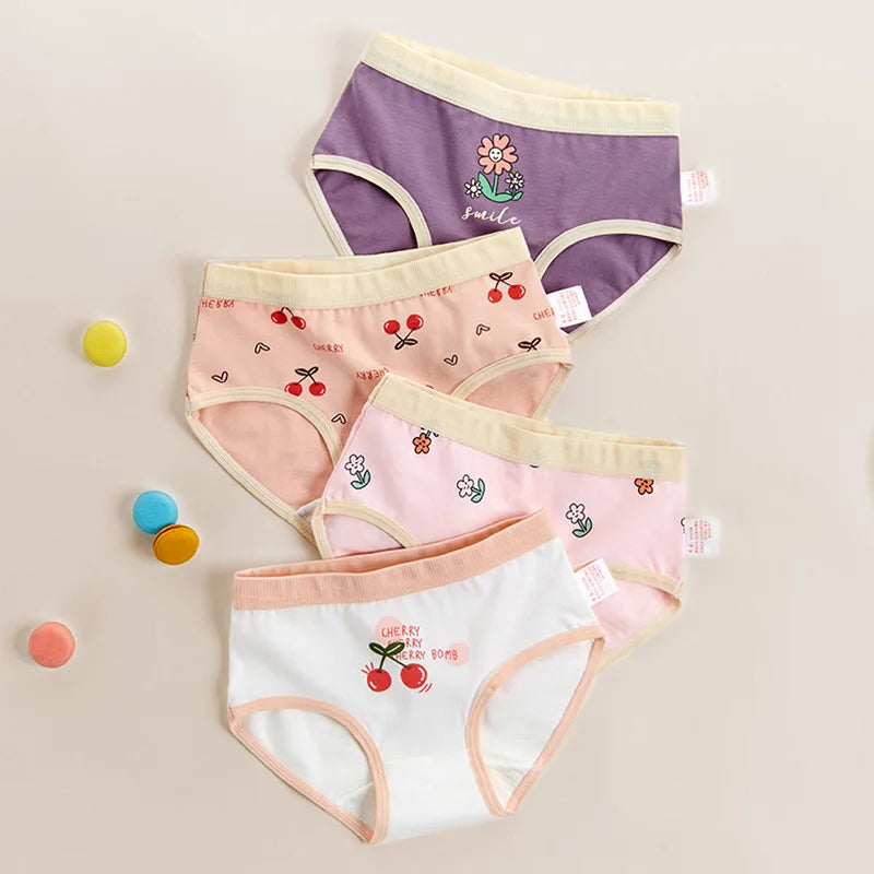 Girl's Cotton Underwear 4Pcs/lot