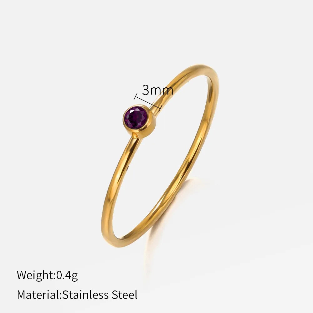Stainless Steel Birthstone Rings for Women