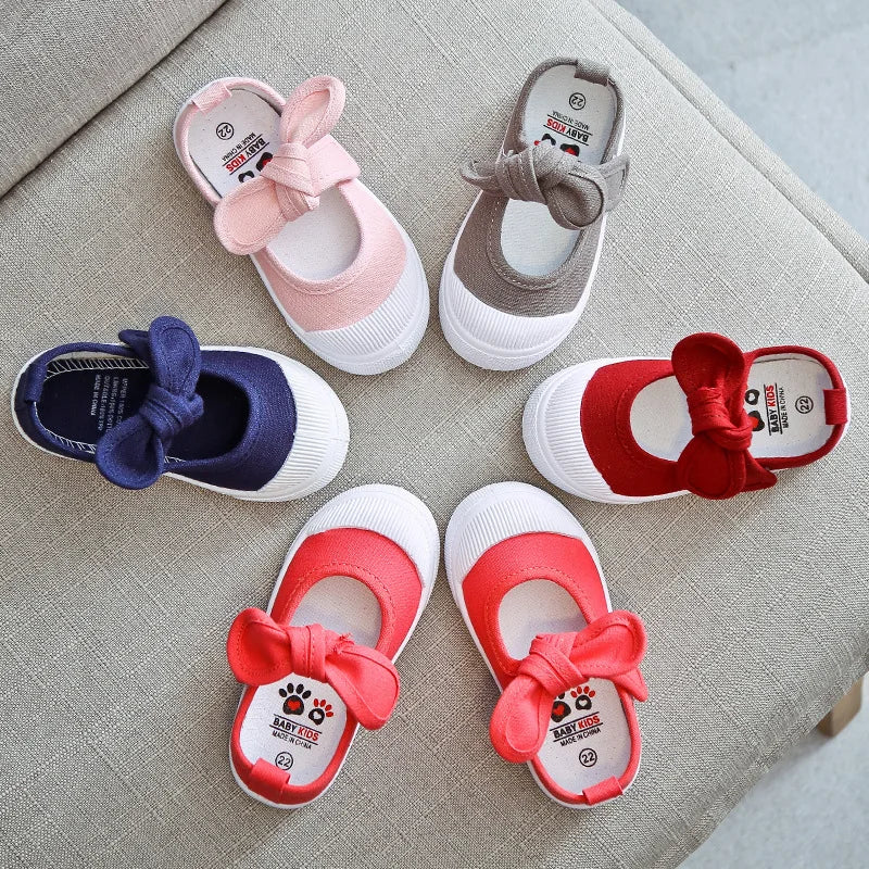Girls Canvas Shoes Fashion Bowknot