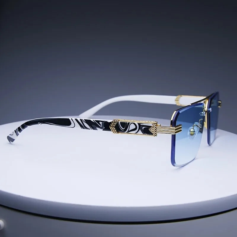Men and  Women Rimless Sunglasses Square Frameless