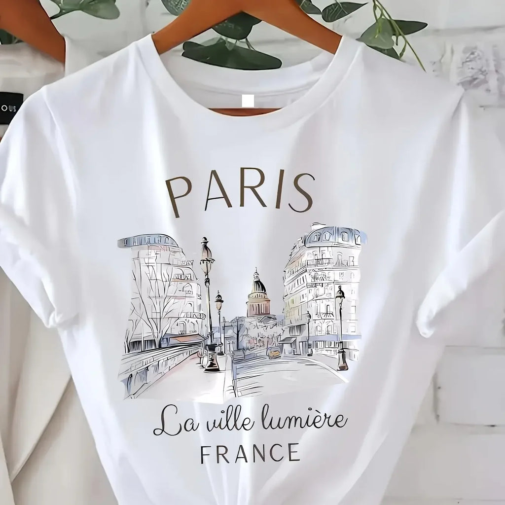 Women's 90s Paris Print T-shirt