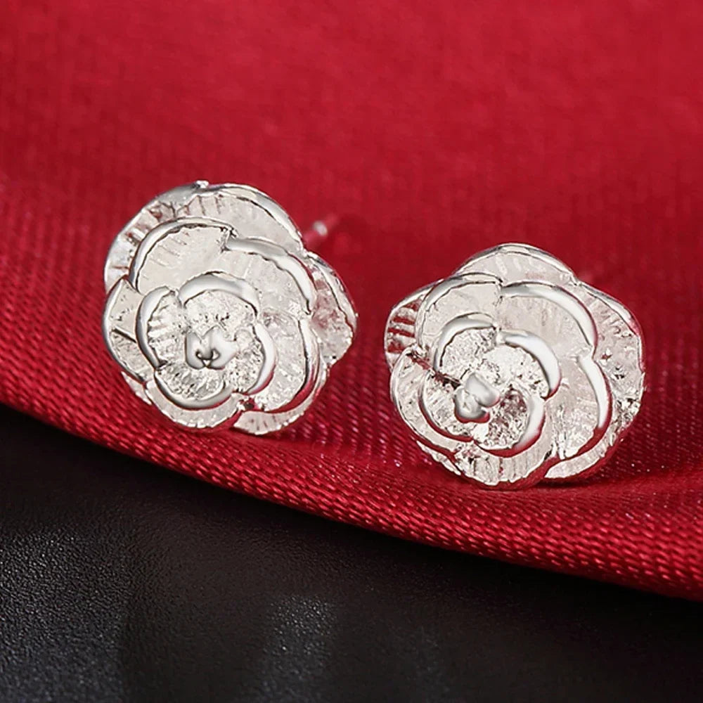 925 Sterling Silver Earrings Simple Round Circle Hoop Earrings for Woman