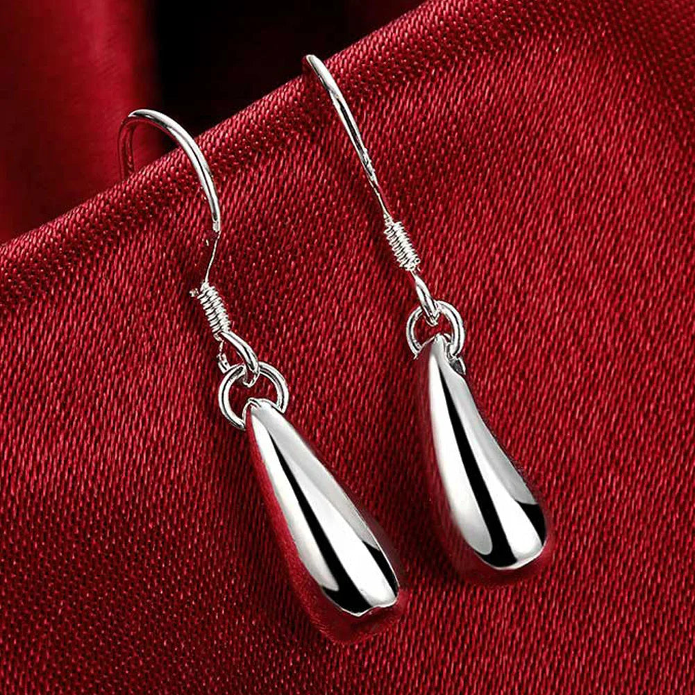 Sterling Silver Earrings Simple Round Circle Hoop Earrings for Woman