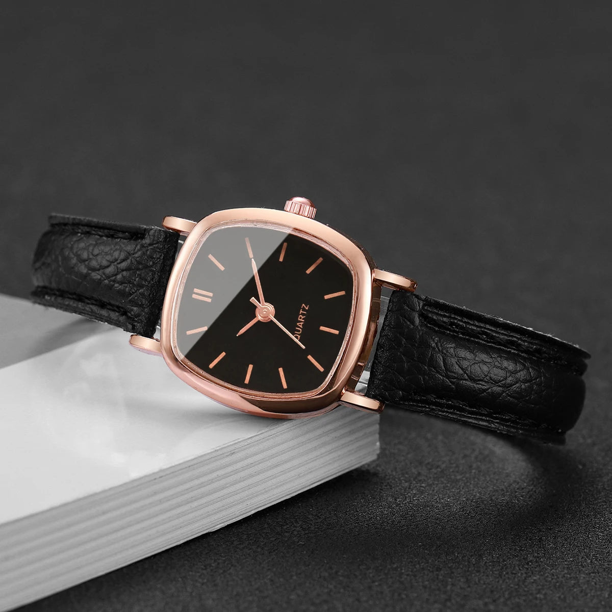 Women's Small Dial Quartz Watch Leather Band