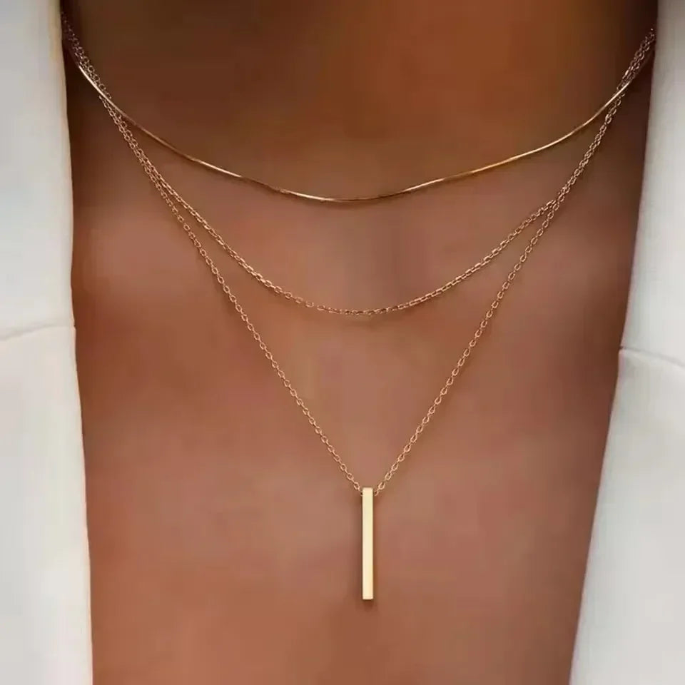 3pcs Gold Charm Necklace for Women Star Pearl Cross Pendant Necklaces